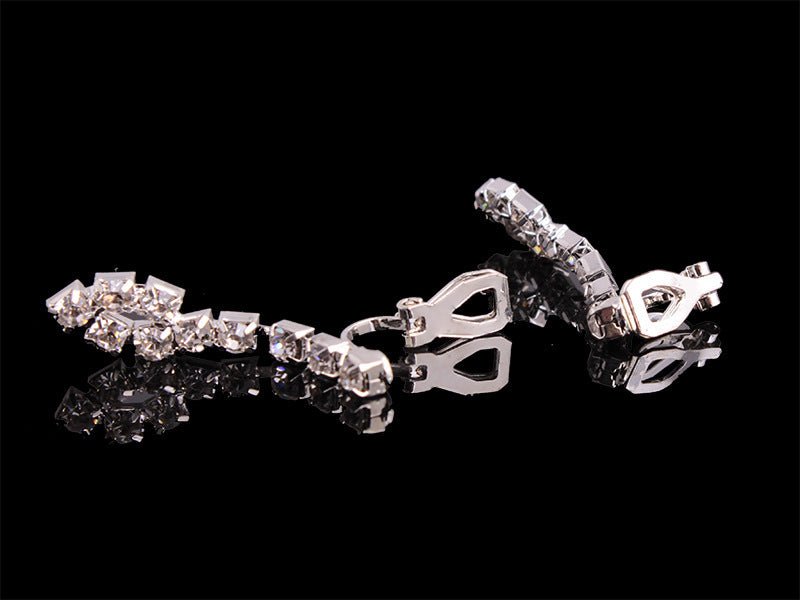 4 Pieces Rhinestones Necklace Set With Earrings Ring And Bracelet Fashion Jewelry For Women - Luxury Ways