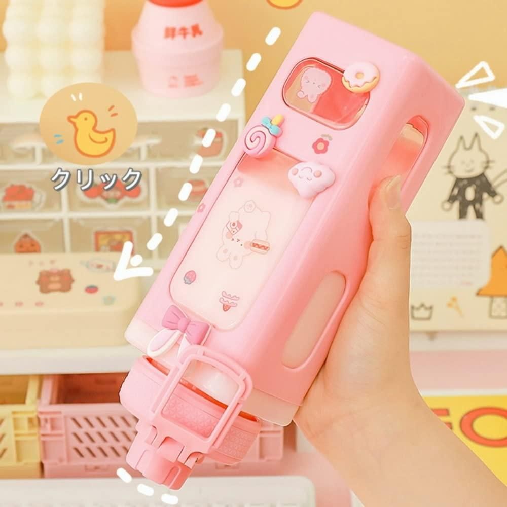 700ml Kawaii Water Bottle with Lid and Straw - Luxury Ways
