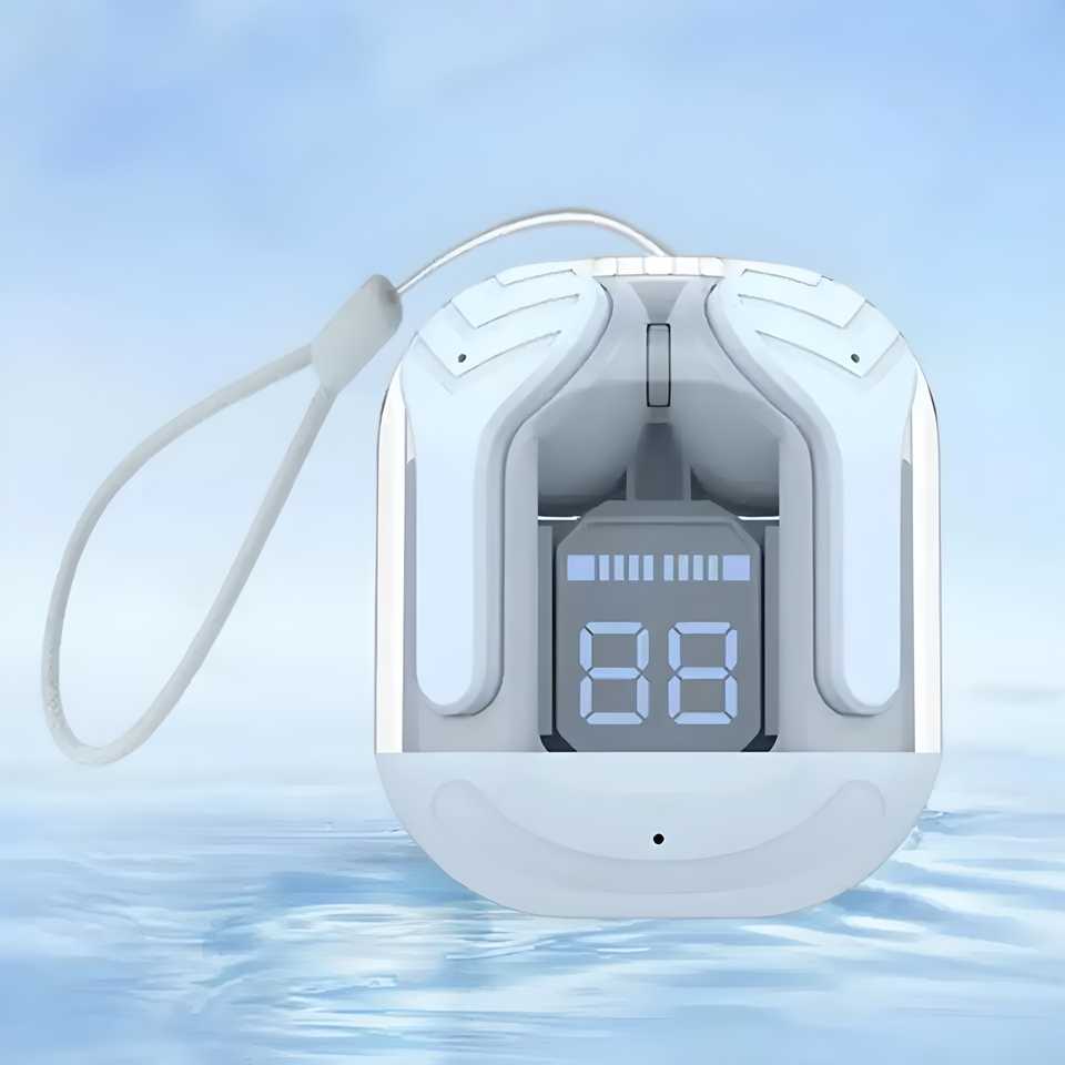 Crystal Portable LED Display Professional Clear Sound Wireless Earbuds - Luxury Ways