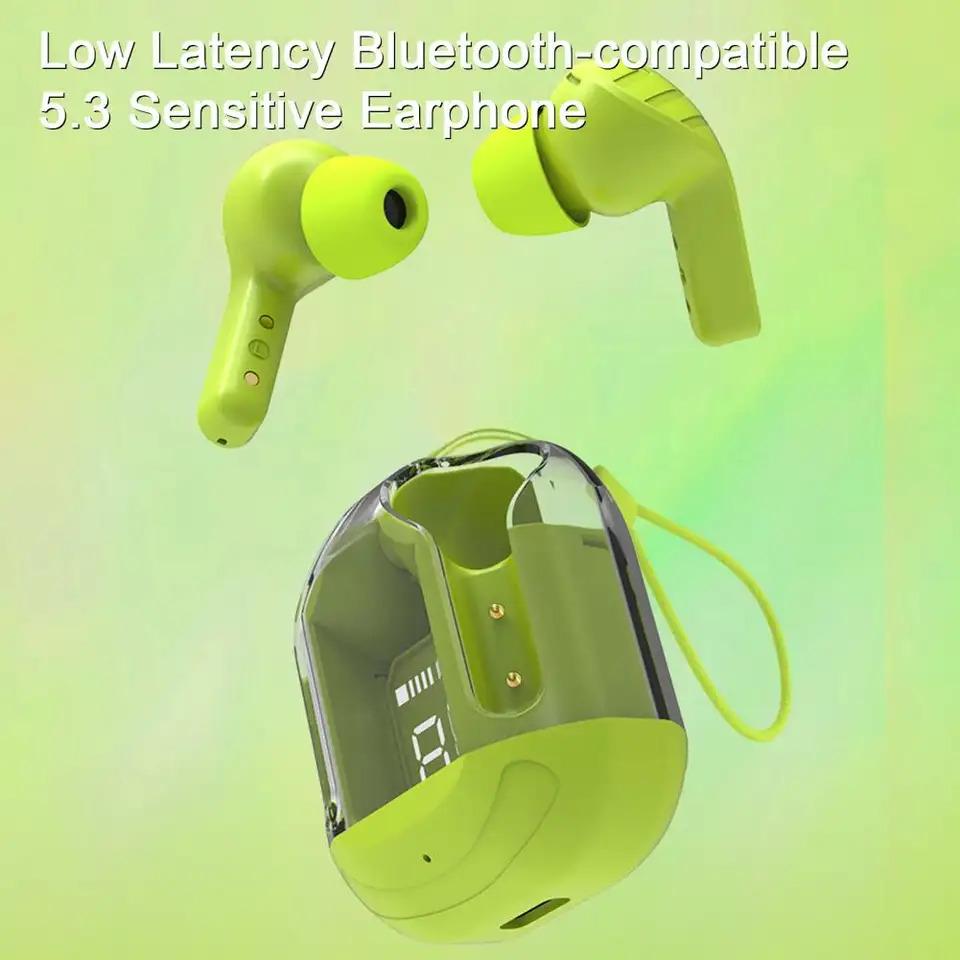 Crystal Portable LED Display Professional Clear Sound Wireless Earbuds - Luxury Ways