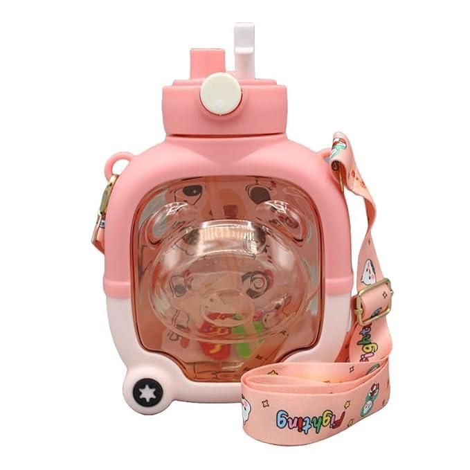 Cute Sipper Water Bottle with Straw and Strap - Luxury Ways