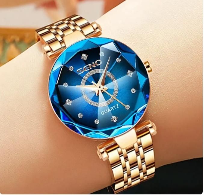 Diamond Shape Multicolour Dial and Rose Gold Strap Watch for Womens and Girls - Luxury Ways