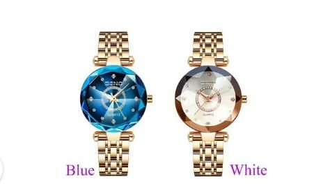 Diamond Shape Multicolour Dial and Rose Gold Strap Watch for Womens and Girls - Luxury Ways