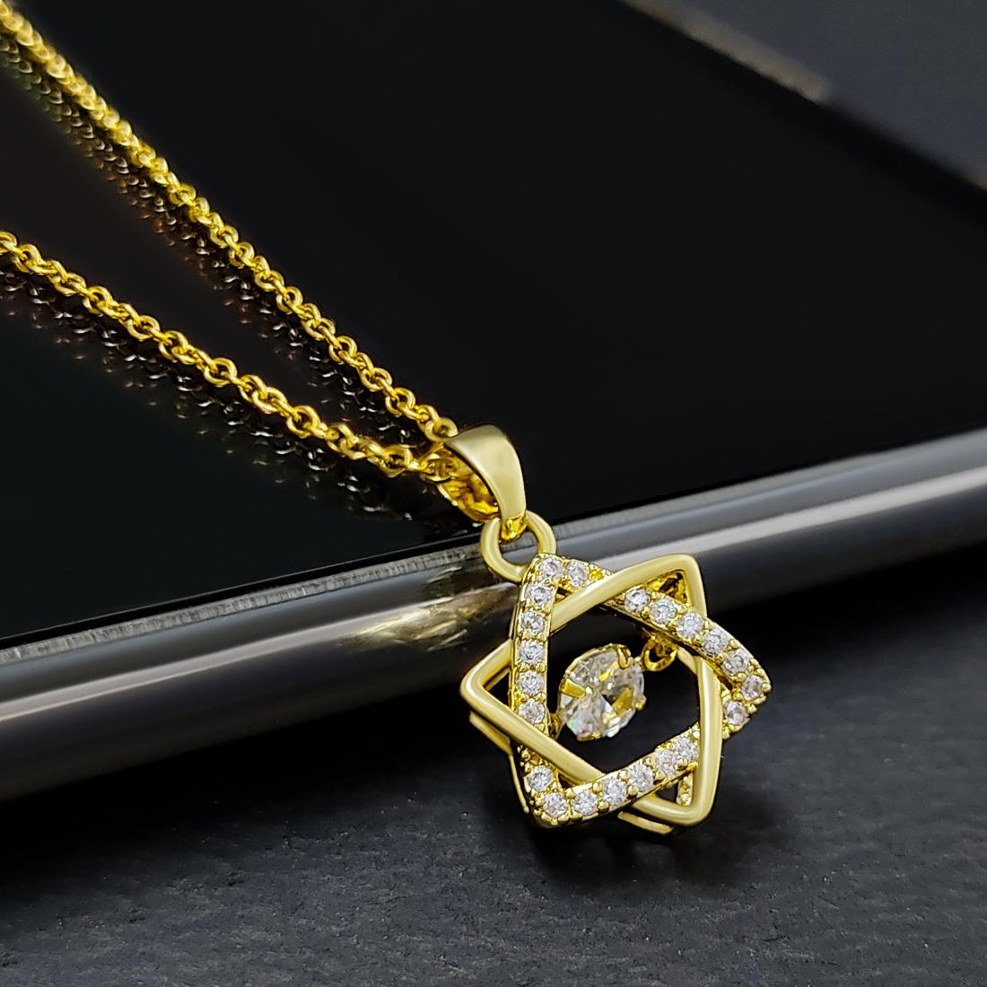 Elegant American Diamond Pendant With Chain - Luxury Ways