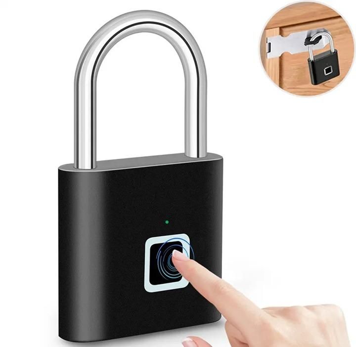 Fingerprint Padlock Rechargeable Keyless Anti - theft Security Smart Door Lock - 1 Piece ( Random Colour) - Luxury Ways