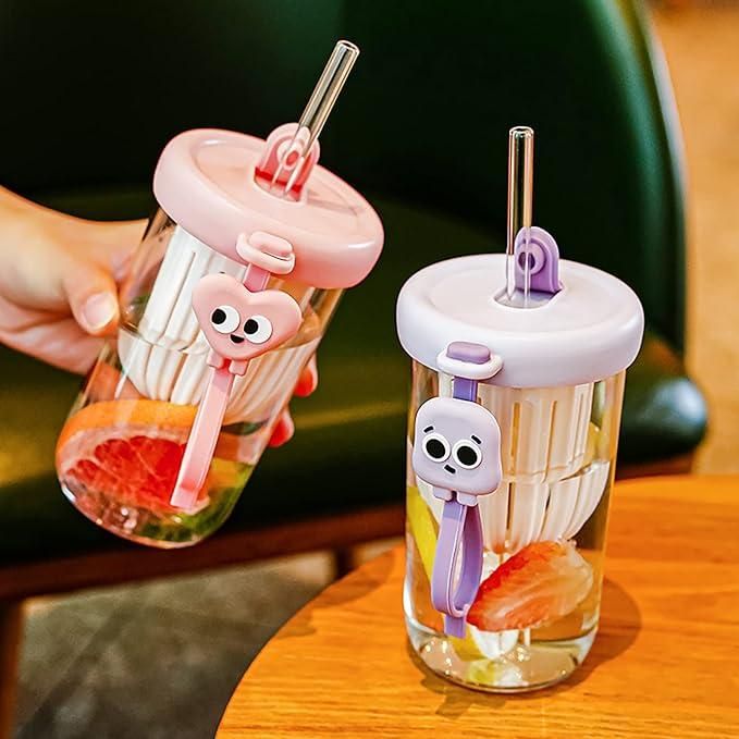 Glass Tumbler with Fruit Infuser Lid and Straw - Luxury Ways