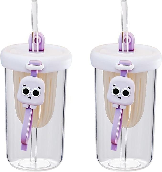Glass Tumbler with Fruit Infuser Lid and Straw - Luxury Ways
