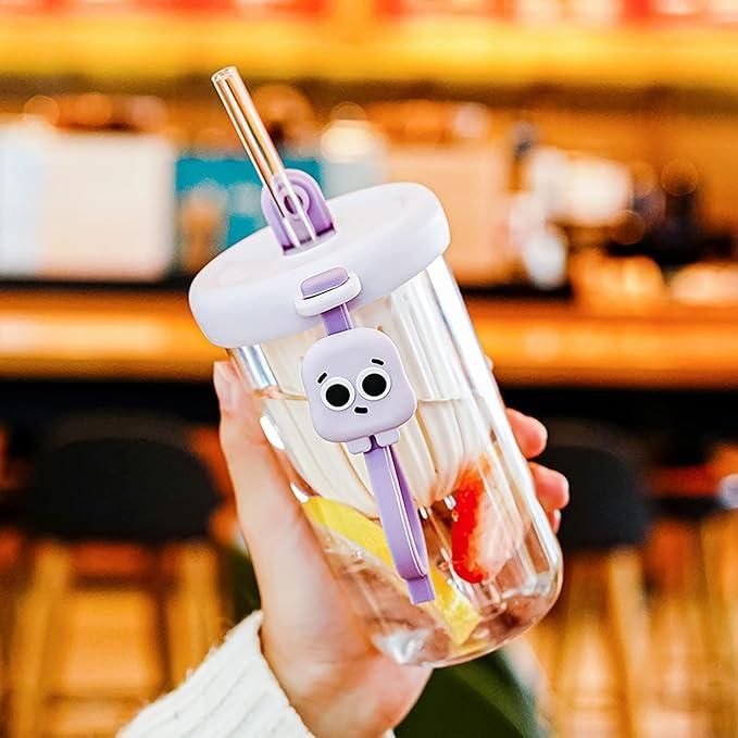 Glass Tumbler with Fruit Infuser Lid and Straw - Luxury Ways