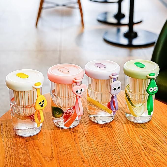 Glass Tumbler with Fruit Infuser Lid and Straw - Luxury Ways