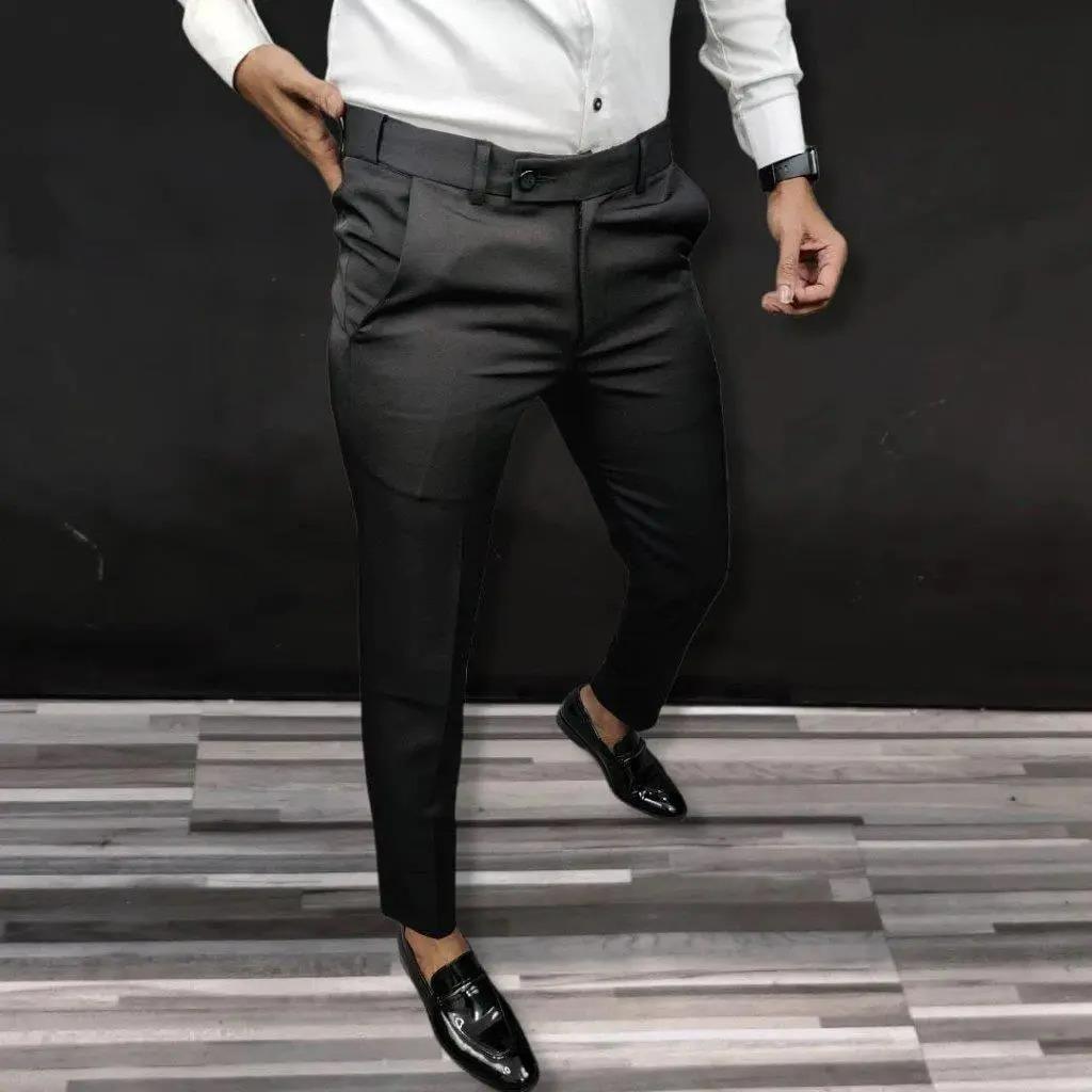 Lycra Solid Slim Fit Mens Formal Trouser Pack of 2 - Luxury Ways