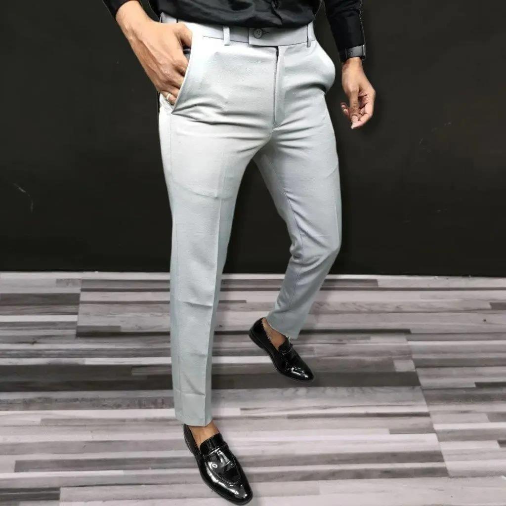 Lycra Solid Slim Fit Mens Formal Trouser Pack of 2 - Luxury Ways