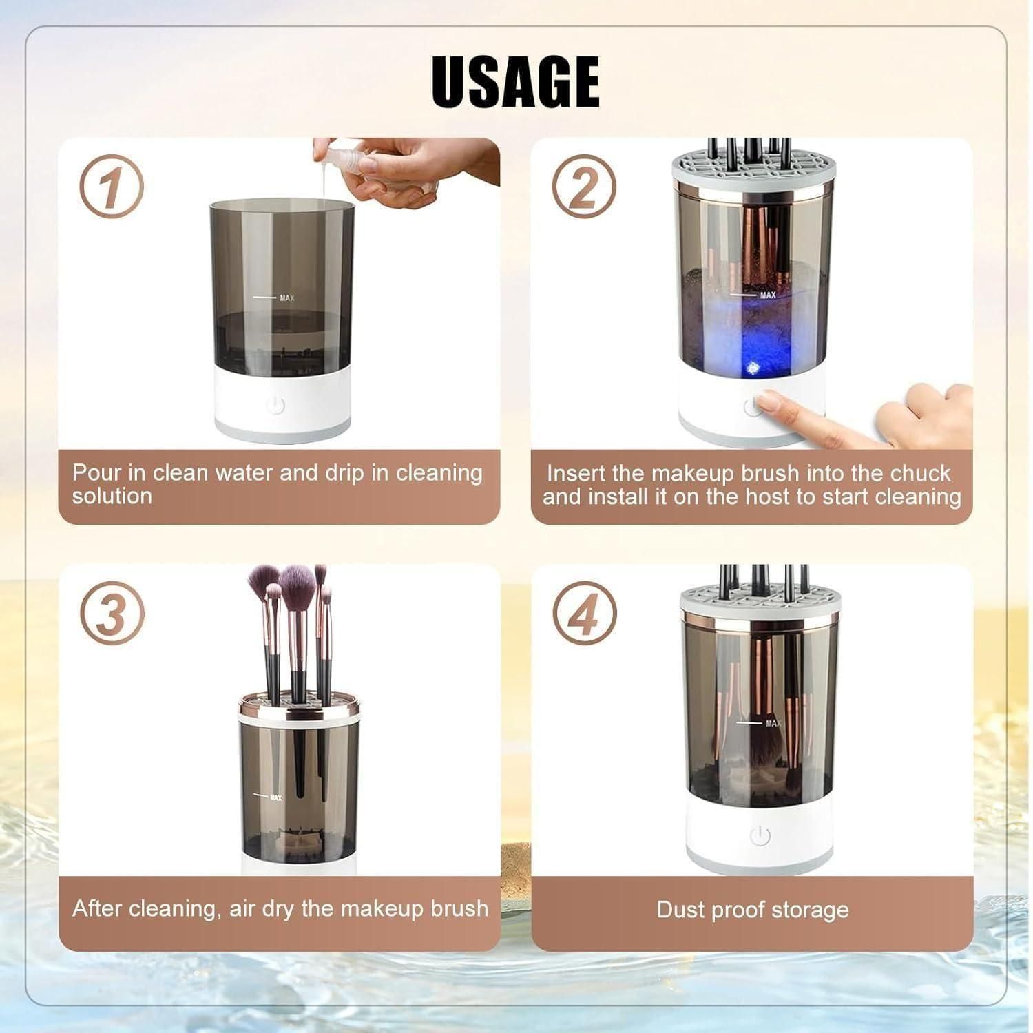 Make Up Brush Cleaner,Electric Brush Cleaner, USB Rechargeable Automatic Deep Cosmetic Cleaning Device - Luxury Ways