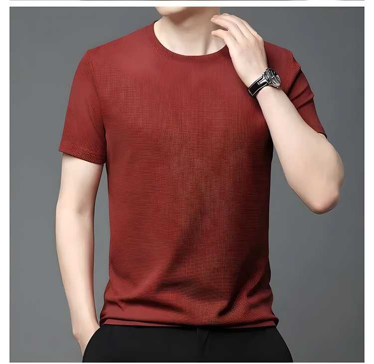 Men 4 Way Strecthable Round Neck T-shirt - Luxury Ways
