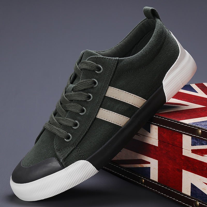 Men's Canvas Shoes Lightweight Breathable All - match Low Top - Luxury Ways
