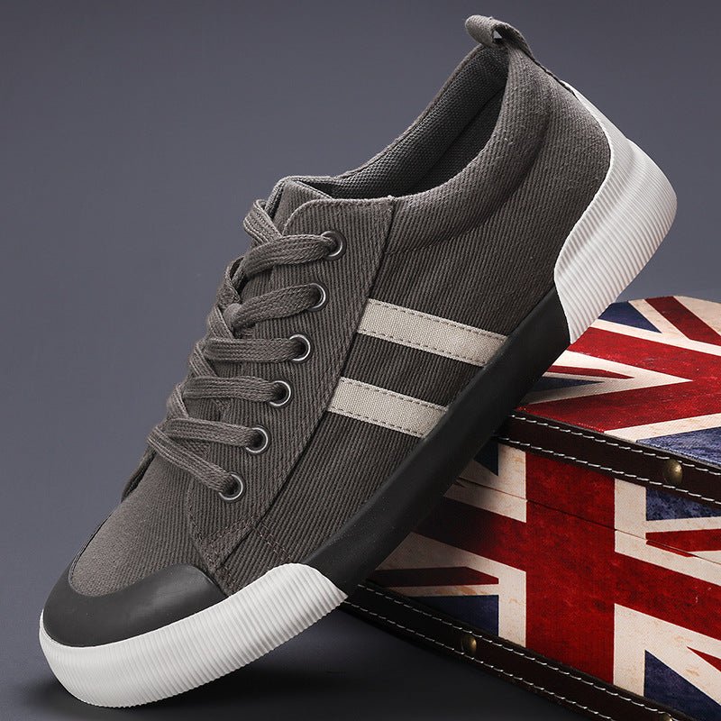Men's Canvas Shoes Lightweight Breathable All - match Low Top - Luxury Ways