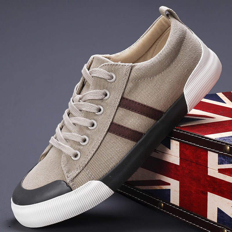 Men's Canvas Shoes Lightweight Breathable All - match Low Top - Luxury Ways