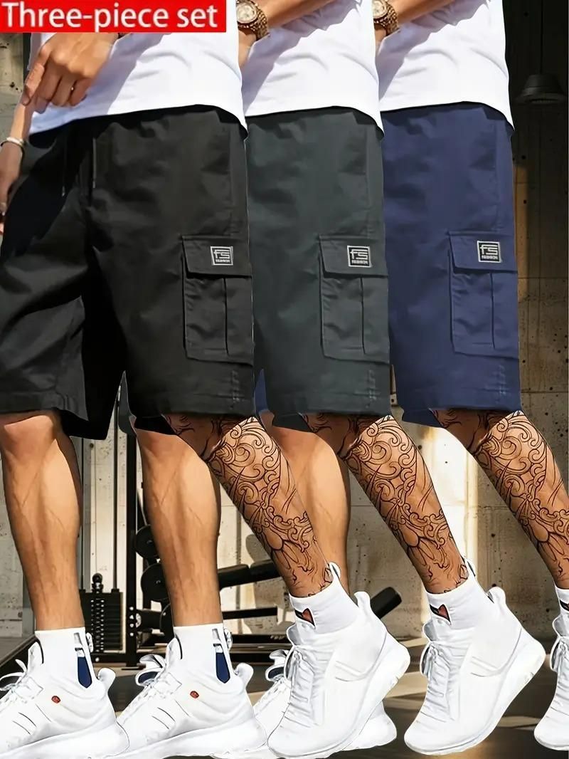Men's Cotton Casual Cargo Shorts Pack of 3 - Luxury Ways