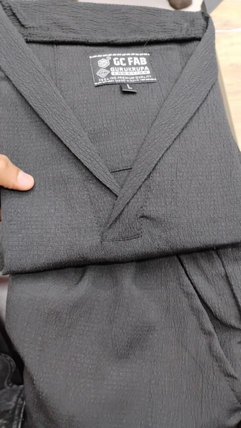 Men's Crinkled Co - Ord Set Black - Luxury Ways