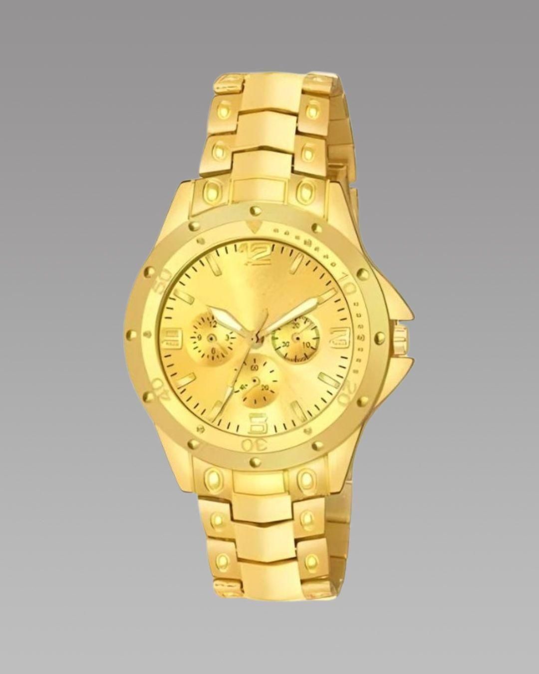 Men's Golden Stainless Steel Watches - Luxury Ways