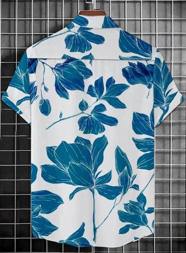Men's Printed Half Sleeves Regular Collar Casual Shirt - Luxury Ways