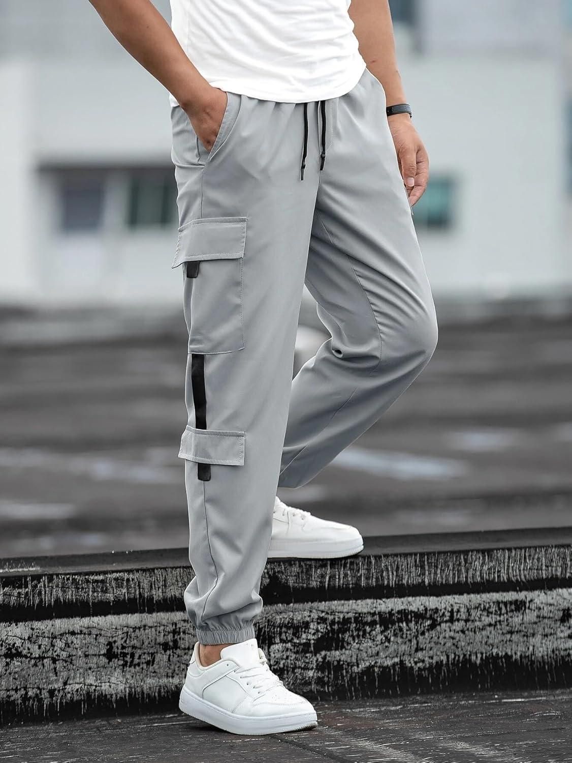Men's Solid Cargo Pant Grey - Luxury Ways