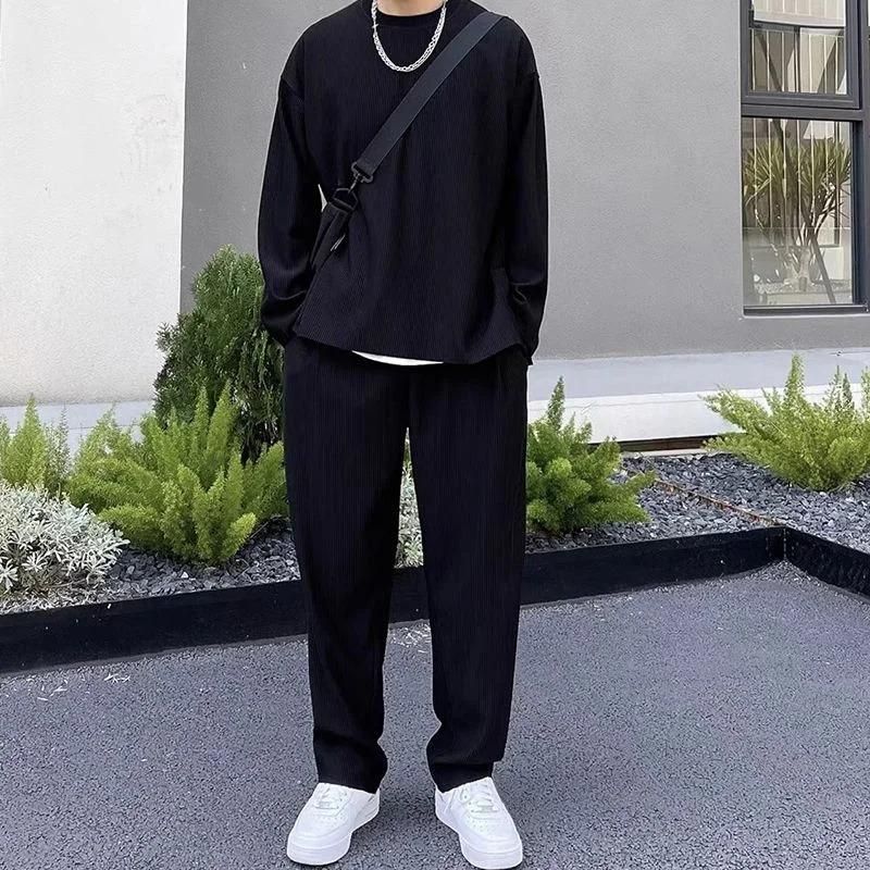 Men's Solid Round Neck Co - ord Set - Luxury Ways