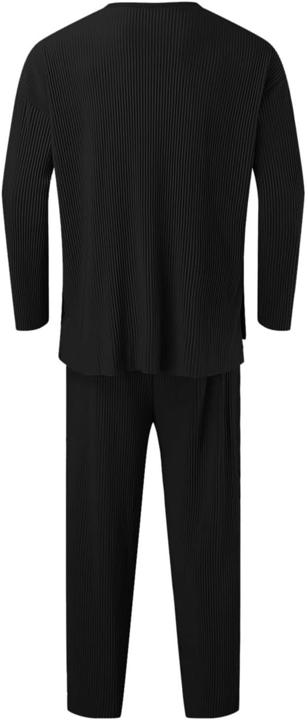Men's Solid Round Neck Co - ord Set - Luxury Ways
