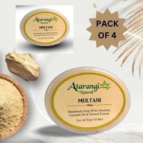 Multani Mitti Handmade Soap With Multani Mitti For Remove Pimple Marks (Pack Of 4) - Luxury Ways