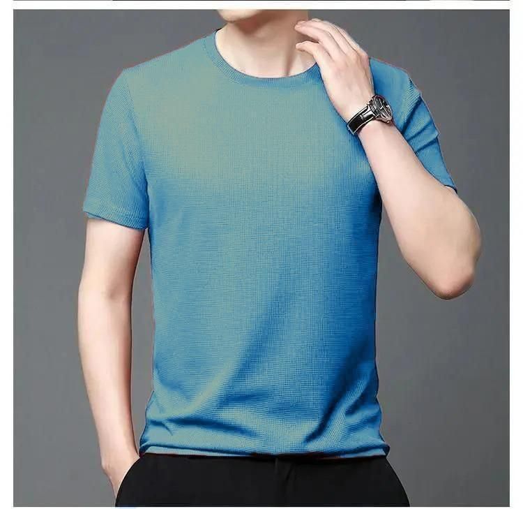Polyester Stretchable Solid Half Sleeves Mens Round Neck T-Shirt Pack Of 4 - Luxury Ways