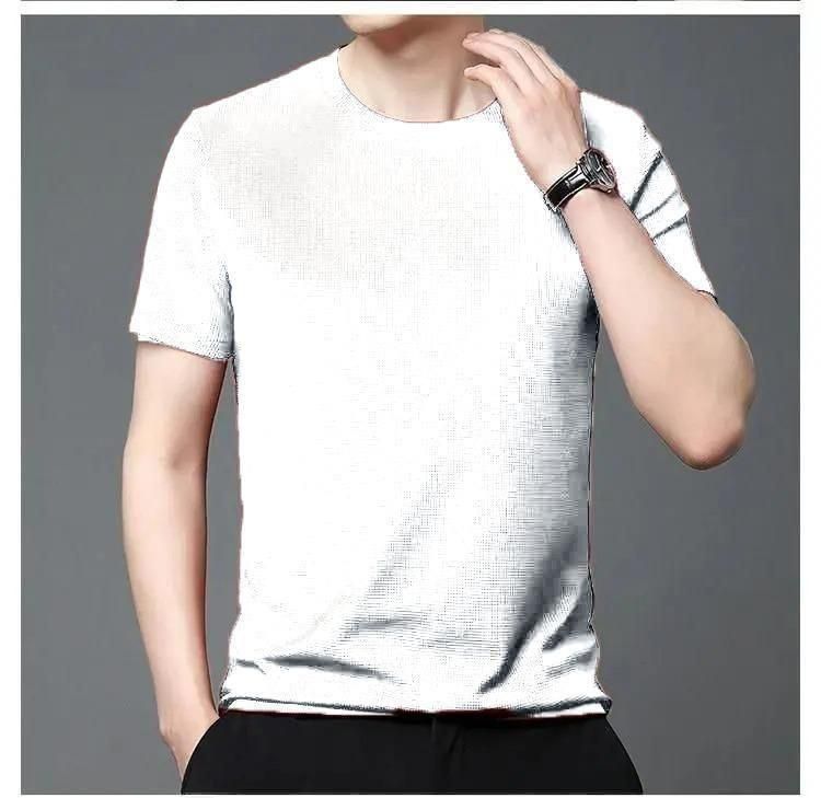 Polyester Stretchable Solid Half Sleeves Mens Round Neck T-Shirt Pack Of 4 - Luxury Ways