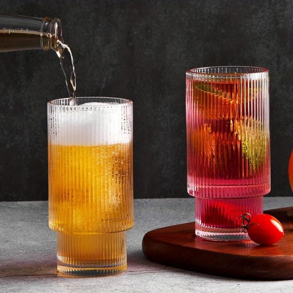 Ribbed Shape Glass with Wood Cap - Luxury Ways