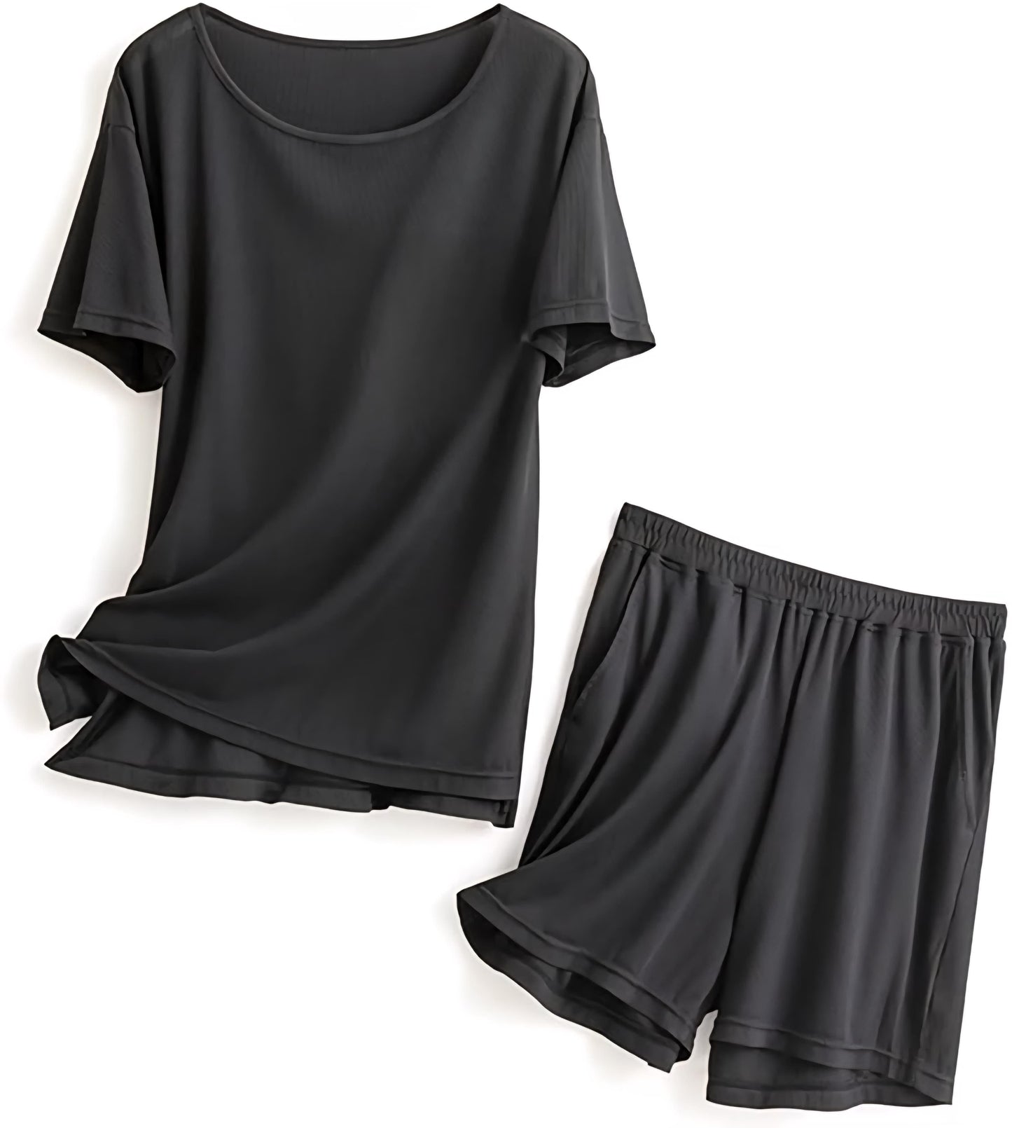 Solid Couple Co - Ord Set (T-Shirt & Shorts) - Luxury Ways