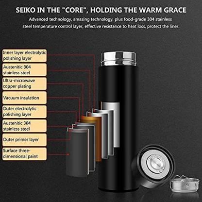 Stainless Steel Temperature Water Bottle Thermos, Double Wall Vacuum Intelligent Cup with LCD Smart Display (500 ML) - Luxury Ways
