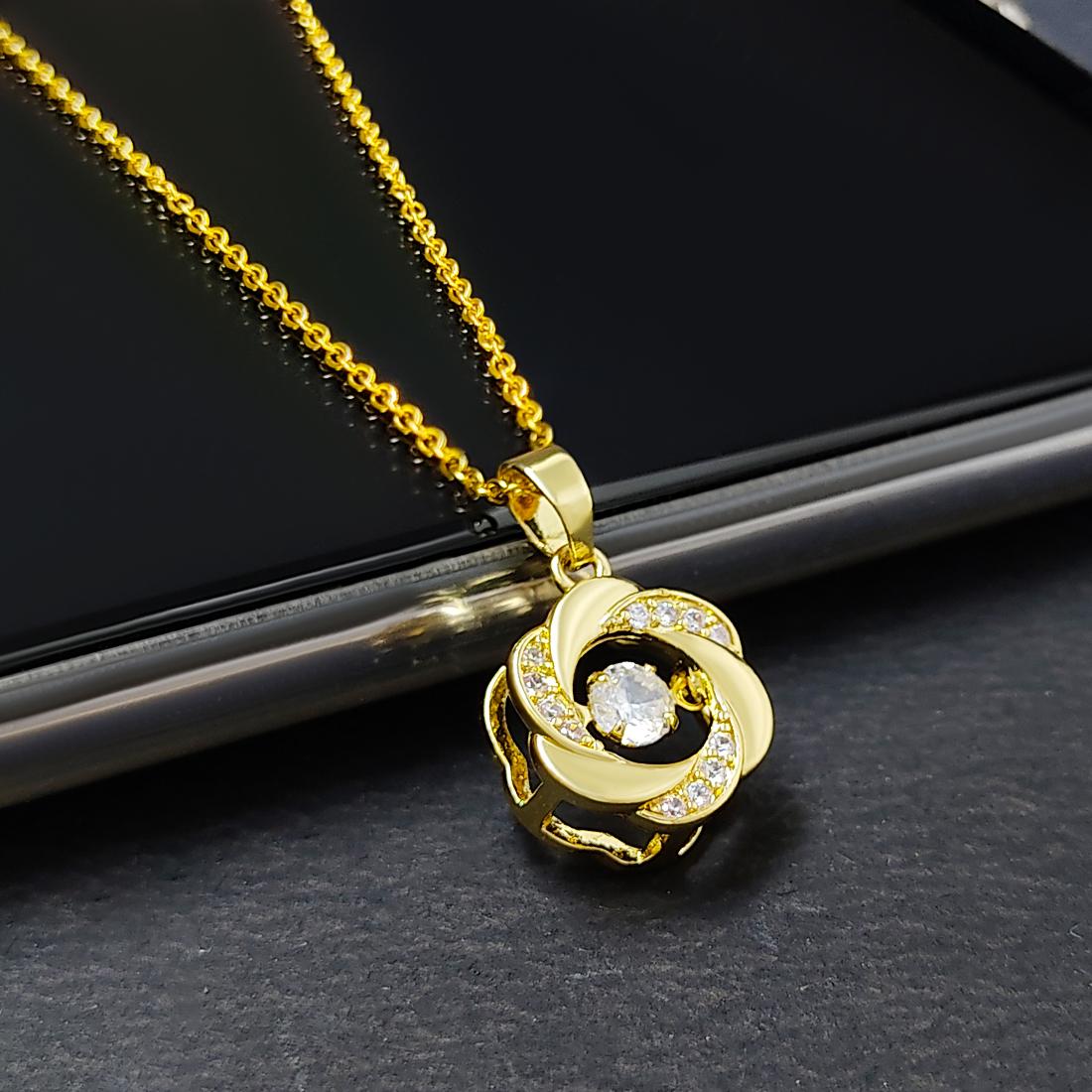 Beautiful American Diamond Pendant With Chain - Luxury Ways