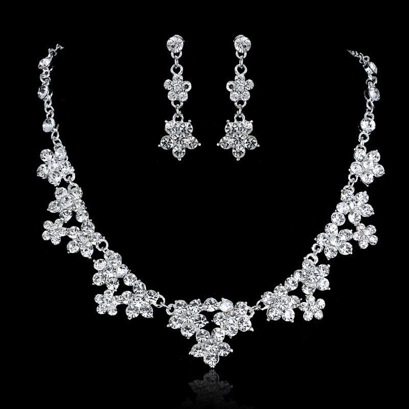 Bridal three sets necklace, European and American wedding accessories, wedding jewelry set - Luxury Ways