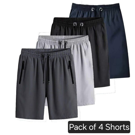 Combo of 4 Men's Stretchable Cotton Shorts - Luxury Ways