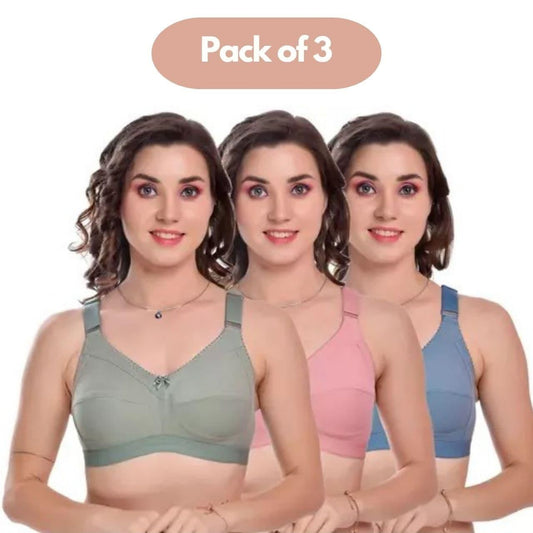 Full Coverage Non Padded Bra Pack of 3 - Luxury Ways