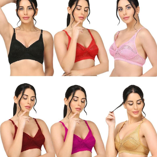 Girls Full Coverage Non - Padded Net Bra (Pack of 2) - Luxury Ways
