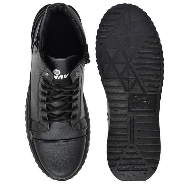 Men's Korean Style High Top Casual Shoes For Men (Black) - Luxury Ways