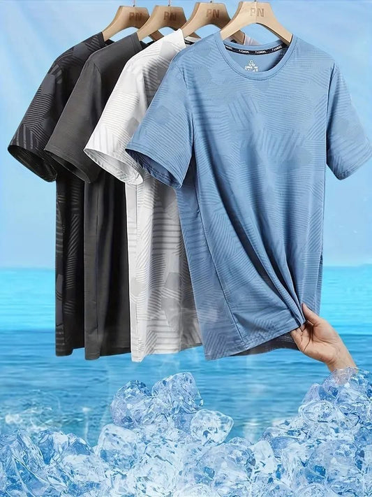 Men's Round Neck Polyester Casual T-shirt (Pack of 4) - Luxury Ways