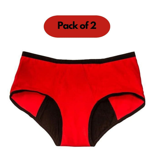 Period Panty Hipster Leak Proof Underwear for Medium to Heavy Flow,Reusable Pack of 2 - Luxury Ways