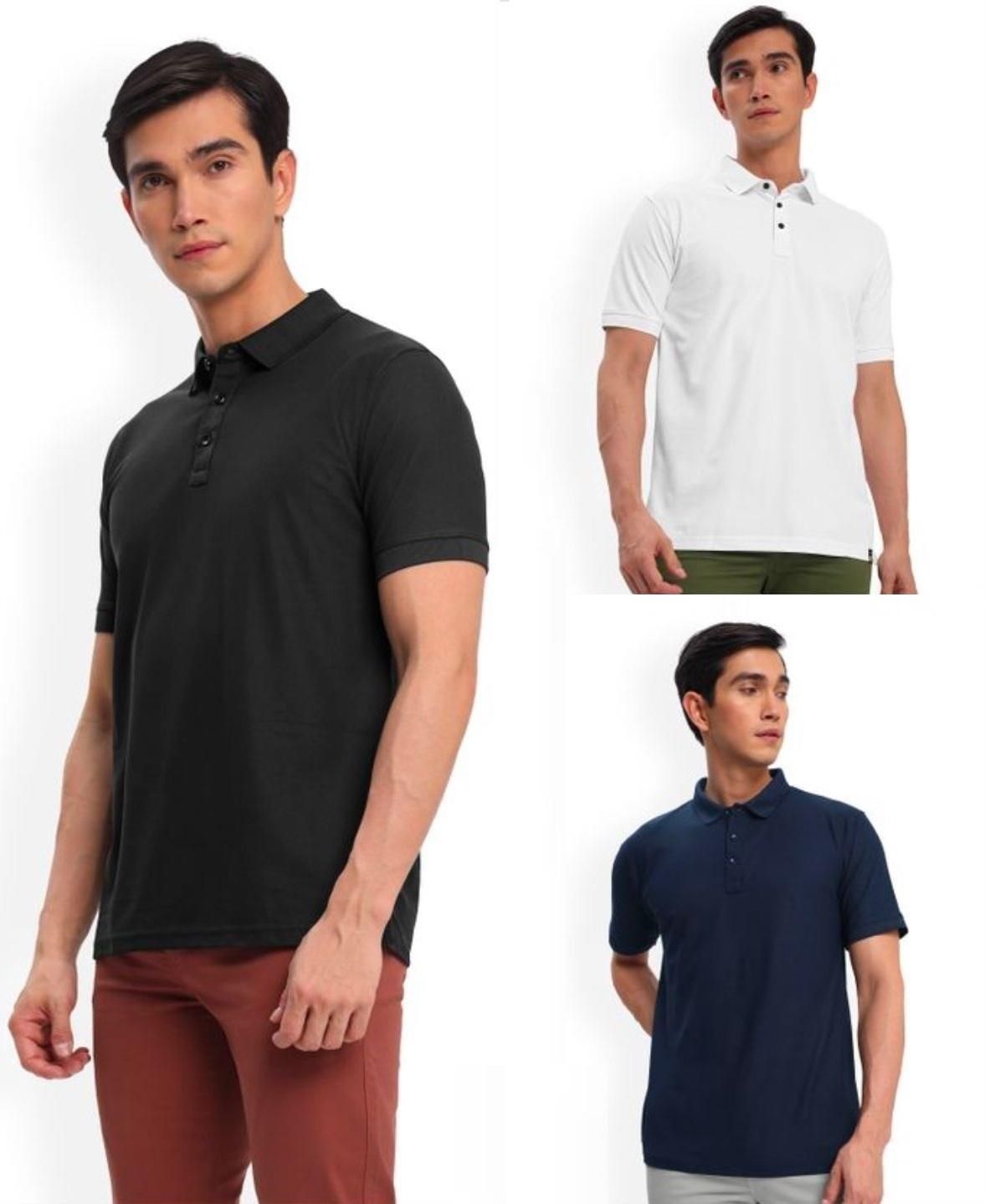 Poly Cotton Solid Half Sleeves Mens Polo T-shirt (Pack of 3) - Luxury Ways
