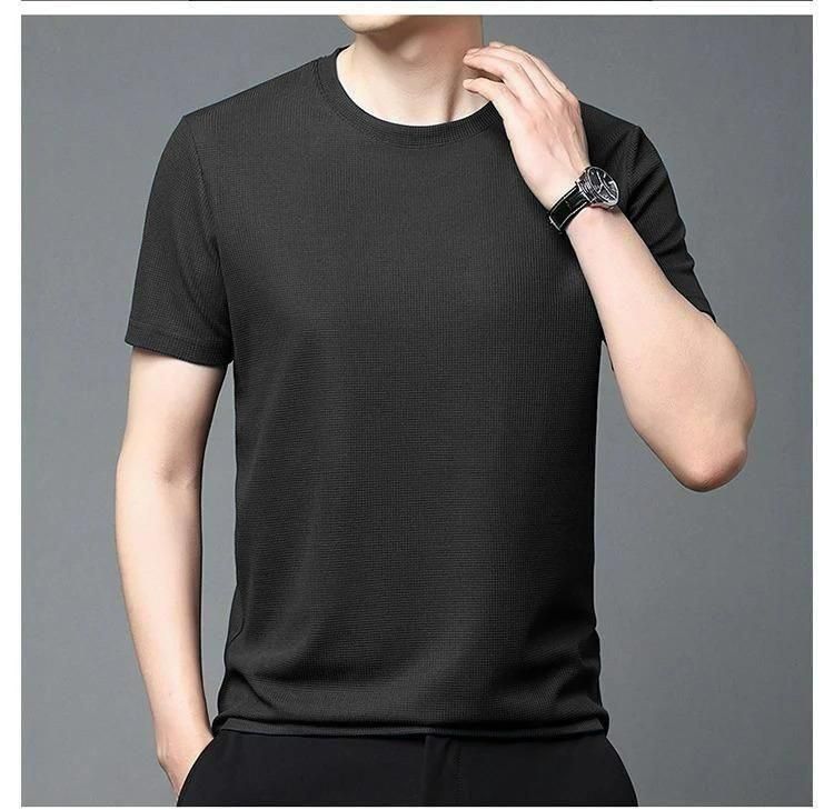 Polyester Stretchable Solid Half Sleeves Mens Round Neck T-Shirt Pack Of 4 - Luxury Ways