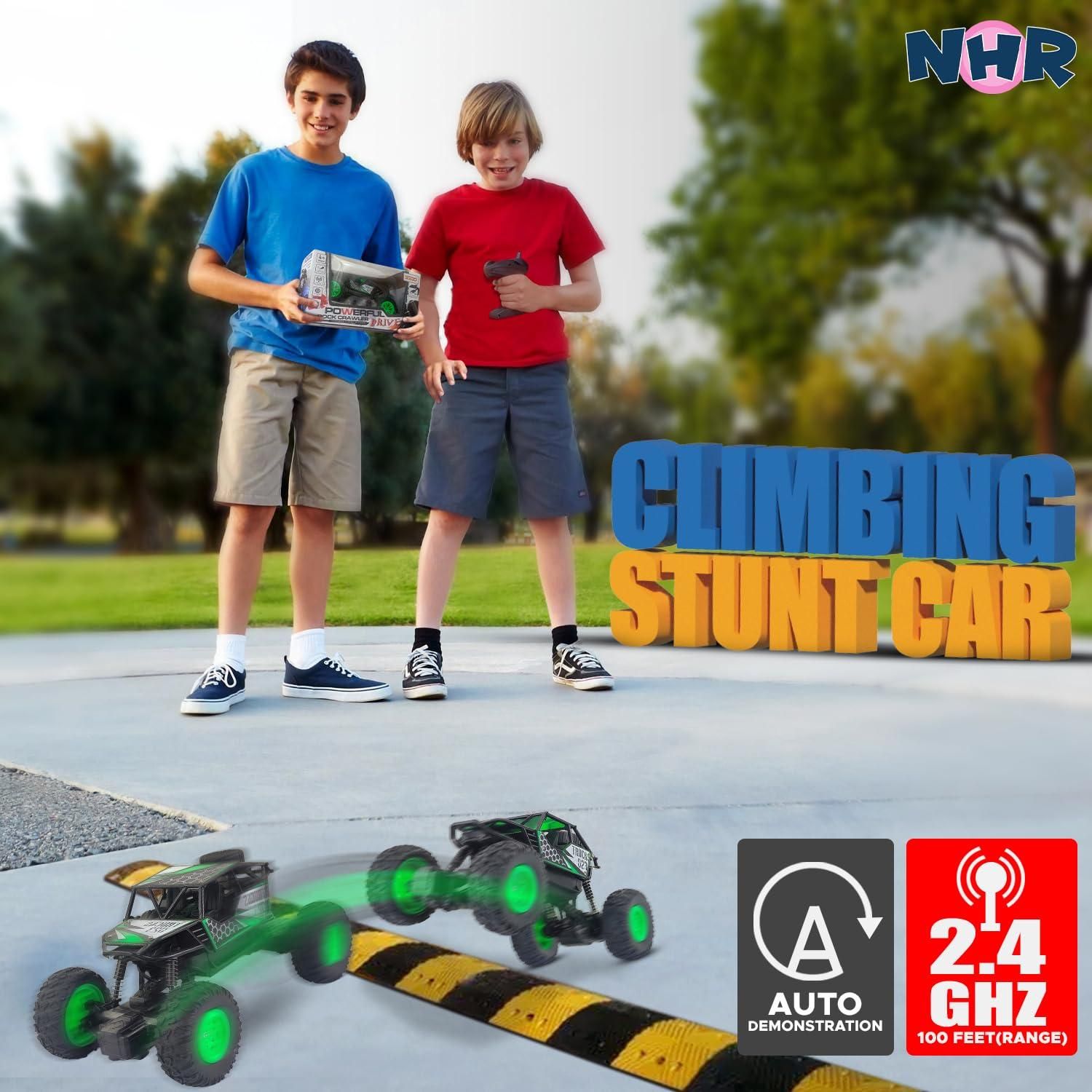Rechargeable Rock Crawling 2WD 2.4 Ghz 4x4 Rally Car Remote Control Monster Truck (Green) - Luxury Ways