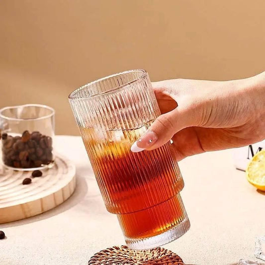 Ribbed Shape Glass with Wood Cap - Luxury Ways