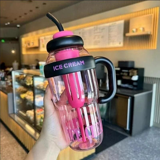 Water Bottle with Handle and Straw - Luxury Ways